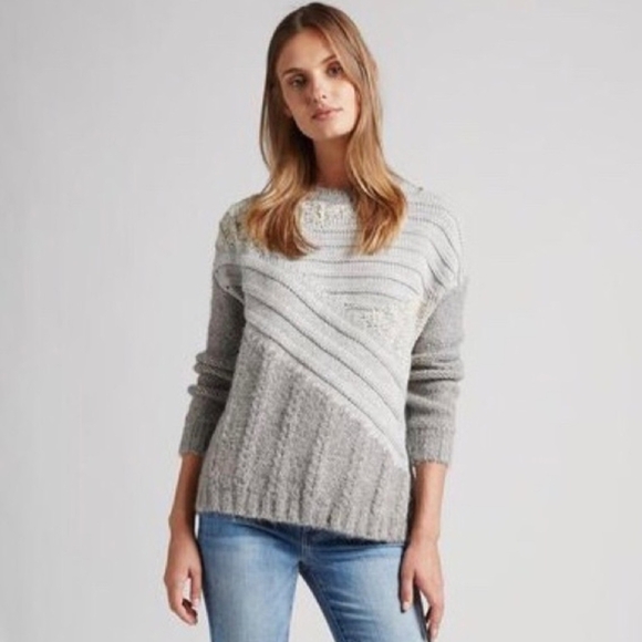Current/Elliott The Mix Cable Alpaca Blend Gray Women\'s Sweater Womens Size 1